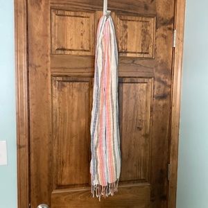Rainbow pastel scarf with fringe